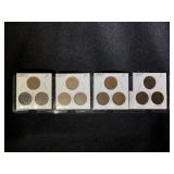 (12) INDIAN HEAD PENNIES - 1882, 87, 92, 93