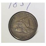 1857 FLYING EAGLE CENT PIECE