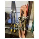 SKIS AND SNOWBOARD