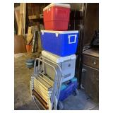 COLEMAN AND IGLOO COOLER AND LAWN CHAIRS