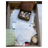 VINTAGE INVOICES AND BUTTONS