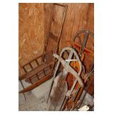 3 VINTAGE WOODEN SLEDS