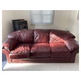 BURGUNDY LEATHER COUCH