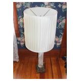 GLASS AND BRASS TABLE LAMP