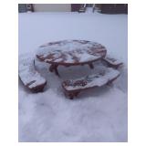 ROUND PICNIC TABLE WITH 4 BENCHES