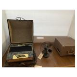 VINTAGE TABLE FAN, OLDER TV, ACCORDION