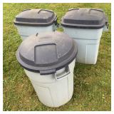 2 RUBBERMAID TRASH CANS