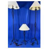 3 METAL FRAME LAMPS
