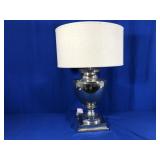 SILVER BASE TABLE LAMP - WORKS