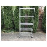 COMMERICAL WIRE ROLLING RACK ON WHEELS