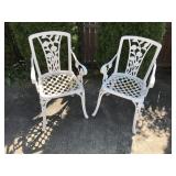 WROUGHT IRON CHAIRS - MATCHING, WHITE