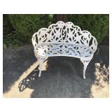 WROUGHT IRON GARDEN BENCH - WHITE