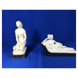 A SANTINI STATUARY - KNEELING & SEATED BEAUTIES