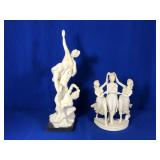 A SANTINI STATUARY -3 POSED MEN & 3 STANDING GIRLS