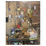 CONTENTS OF BENCH, HARDWARE,CLEANING ITEMS, TOOLS