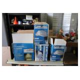 (3) 100 WATT FLOOD LIGHTS & 1 65 WATT FLUORESCENT