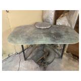 HOMEMADE POTTERY TABLE -