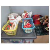 CHRISTMAS WRAP, LIGHTS, GIFT BOXES, KITCHEN TOWELS