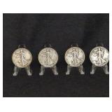 (4) WALKING LIBERTY HALF DOLLARS