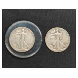 (2) WALKING LIBERTY HALF DOLLARS