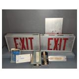 (2) EXIT SIGNS WITH BATTERY PACKS