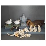 ANIMAL FIGURES - RABBITS, DUCK, PIGONS, DINOSAUR