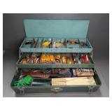 EXCELSIOR FISHING TACKLE BOX WITH CONTENTS