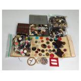 BUTTONS, ANTIQUE SEWING KIT
