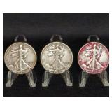 (3) WALKING LIBERTY HALF DOLLARS