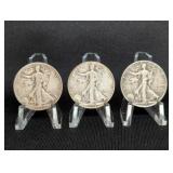 (3) WALKING LIBERTY HALF DOLLARS