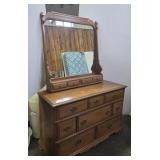 BASSETT LONG DRESSER WITH MIRROR