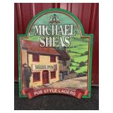 MICHAEL SHEAS LAGER METAL SIGN, 18"X22"