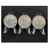 (3) WALKING LIBERTY HALF DOLLARS