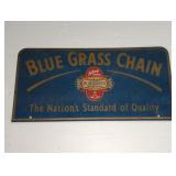 BLUE GRASS CHAIN METAL SIGN
