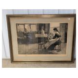 JAMES S KING FRAMED ETCHING