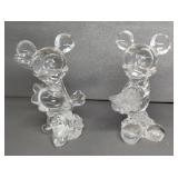 CRYSTAL MICKEY & MINNIE MOUSE FIGURES, 5'T