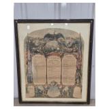 FRAMED MILITARY REGISTER LITHOGRAPH