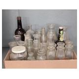 COLLECTIBLE GLASS BOTTLES, (MILK & SODA BOTTLES)