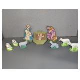 CHALKWARE NATAVITY AND SHEEP