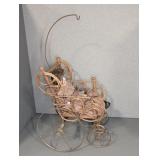 ANTIQUE ARMOND MARSEILLE DOLL AND STROLLER