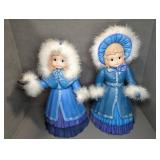 HAND PAINTED CERAMIC GIRL FIGURINES