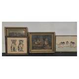 (4) VICTORIAN STYLE & DIE-CUT FRAMED PIECES