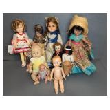 9 DOLLS OF VARIOUS COMPOSITION
