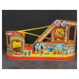 J CHEIN #275 TIN LITHO WIND-UP ROLLER COASTER