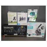 TELESCOPE, MICROSCOPES, MICROPHONE SYSTEM