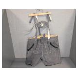 LEATHER GERMAN LEDERHOSEN SHORTS WITH SUSPENDERS