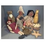 FOLK ART PRIMITIVE STYLE RAG DOLLS