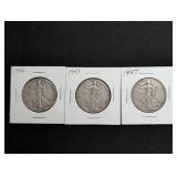(3) WALKING LIBERTY HALF DOLLARS