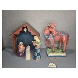 JIM SHORE NATIVITY AND MOOSE FIGURINES