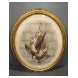 ANTIQUE FRAMED QUAIL PICTURE